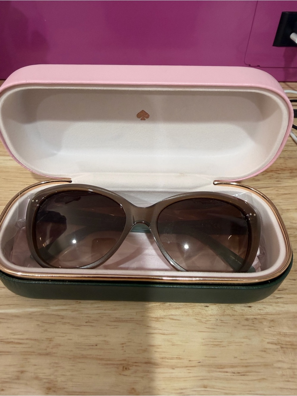 kate spade pink frame brown gradient lens sunglasses